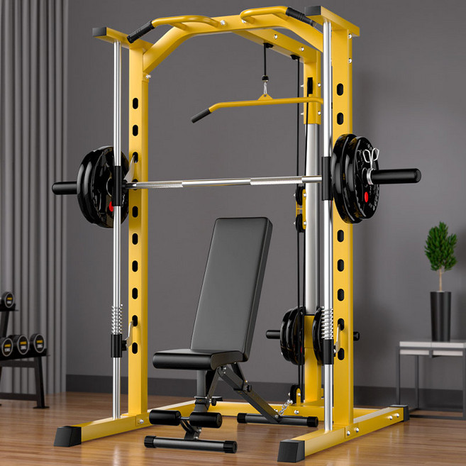 스미스 머신 프레임 가정용 홈짐 파워랙 벤치프레스, 블랙업그레이드스쿼트랙(로드포함)패키지위층