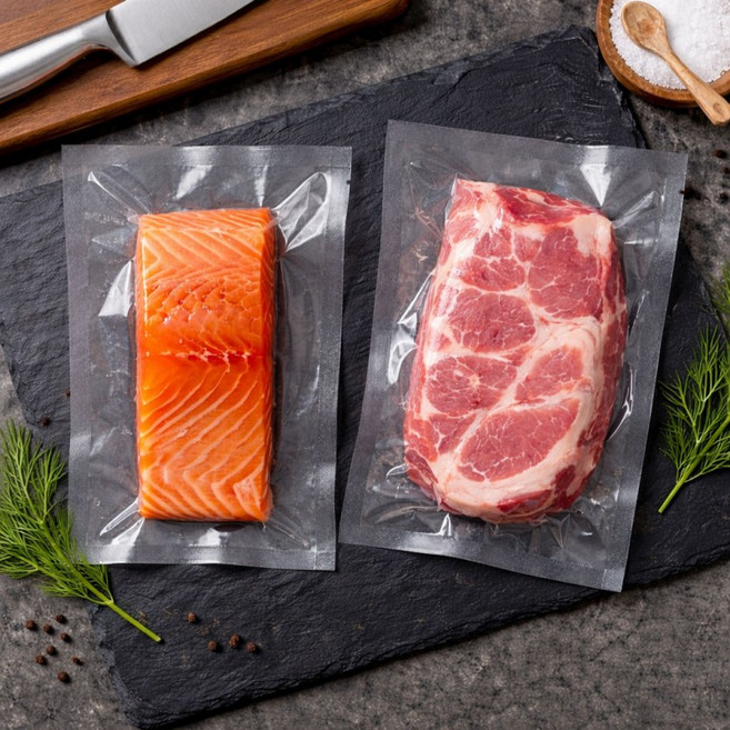 냉동냉장용 업소용 투명 (100매) 나일론 진공포장지 육가공 블레스팩 25x35cm, 상세페이지 참조