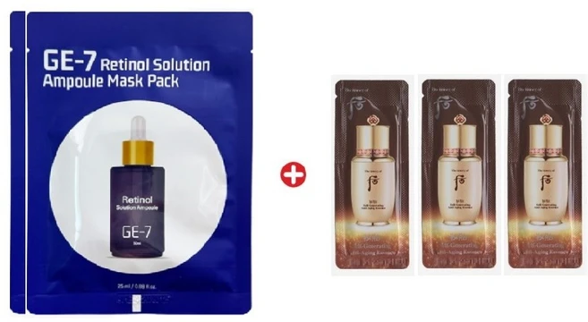GE7 레티놀 에코 마스크2매/ 비첩자생 에센스60매, 1g, 60개 - 쿠팡