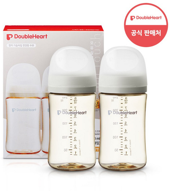 더블하트 모유실감 3세대 PPSU 노꼭지 젖병 트윈팩, 오후의베이지, 240ml, 1개