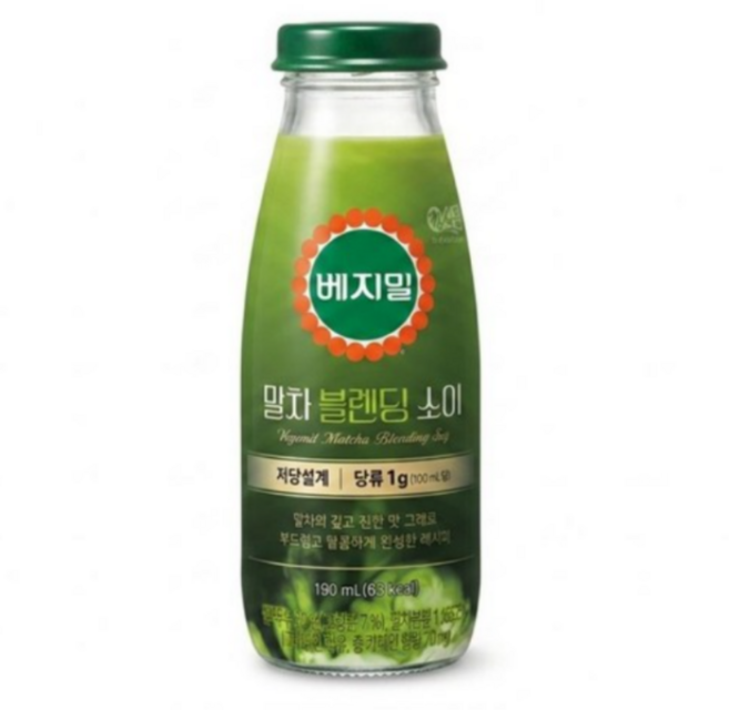 베지밀 말차 블렌딩 소이 저당 두유, 40개, 190ml