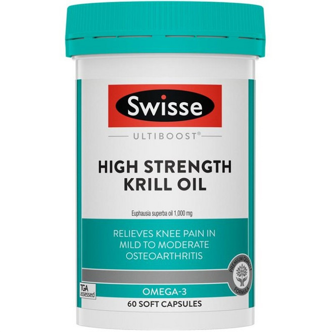 호주 스위스 심해 크릴 오일 1000mg 60캡슐 독점 크기 Swisse Deep Sea Krill Oil 1000mg 60 Capsules Exclusive Size, 1개, 60정, 60정