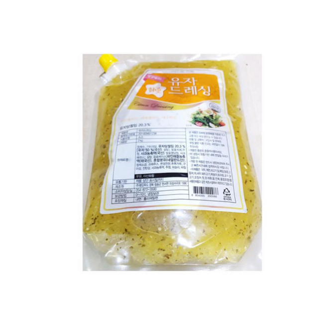 소스 FK 유자드레싱(평강 2k) 드레싱 샐러드드레싱 소스 샐러드소스 기타드레싱 샐러리드레싱, 2kg, 1개