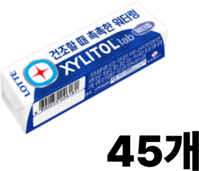 롯데 자일리톨 랩 워터링, 45개, 24g
