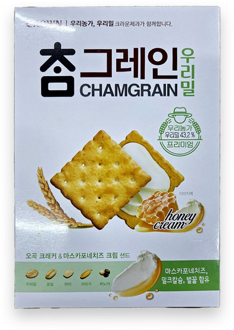 크라운 참그레인 우리밀, 192g, 4개