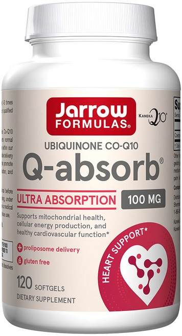 Jarrow Formulas Q-absorb 100mg 자로우 포뮬러스 코엔자임큐텐 120소프트겔, 120정, 1개
