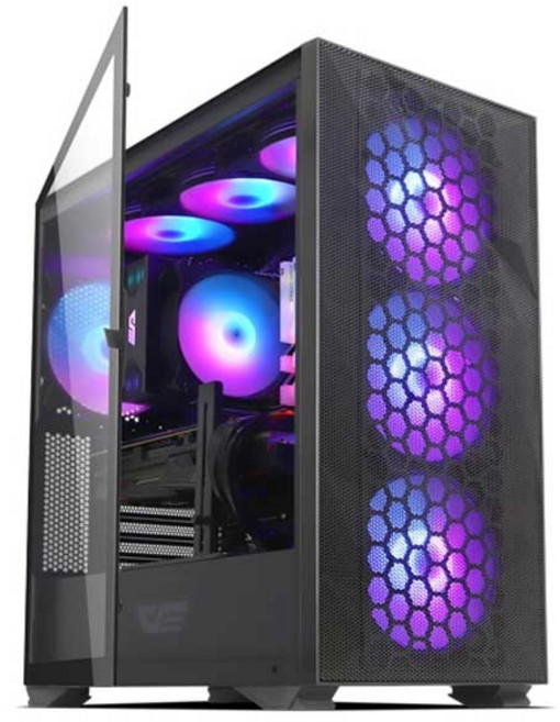 DARKFLASH DARKFLASH DLX21 RGB MESH 강화유리 블랙 (미들타워), 1개