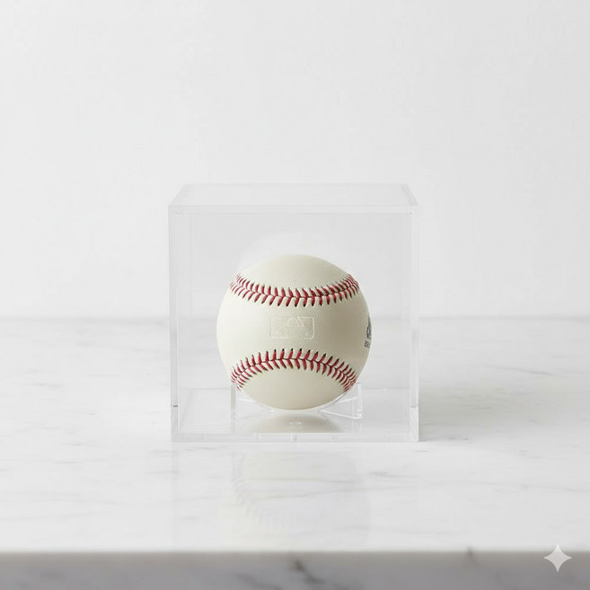 투명 큐브 아크릴 야구공 케이스 싸인볼 기념구 전시 거치대 야구공보관함 기념품보관 수집용품