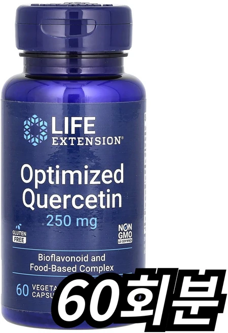 라이프익스텐션 옵티마이즈드 퀘르세틴 250mg 베지캡슐 60개입 Optimized Quercetin, 1개, 60회분 - 쿠팡
