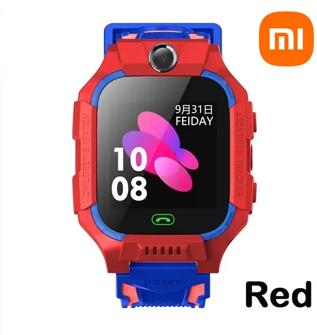 레노버 4G 키즈 스마트워치 SOS GPS 위치추적 심카드 통화 카메라 방수 시계 안드로이드 어린이 선물, 01 Red