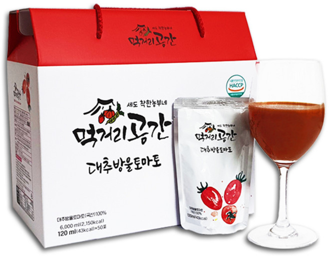대추방울토마토즙 120ml x 50포 HACCP인증 로열과 100%, 50개
