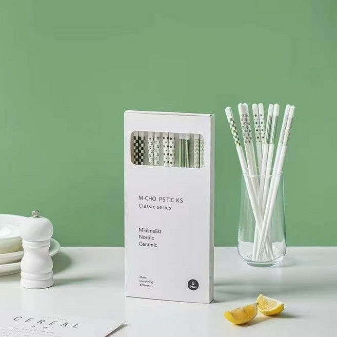 景德鎮陶瓷筷子 清新森本風 餐筷餐具, 10套, 【禮盒裝混搭】10雙入