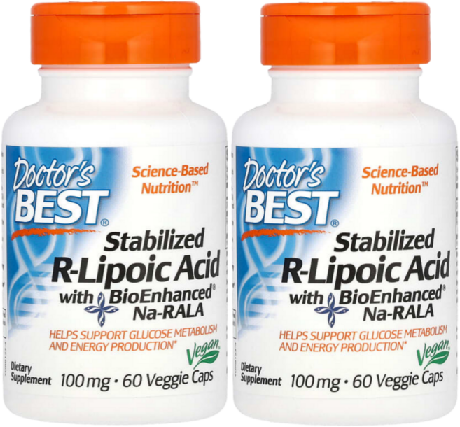 [2병] 닥터스베스트 안정화 R 리포산 100mg 60캡슐 비오틴 함유 알리포산 R타입 알파리포산, 2개, 60정
