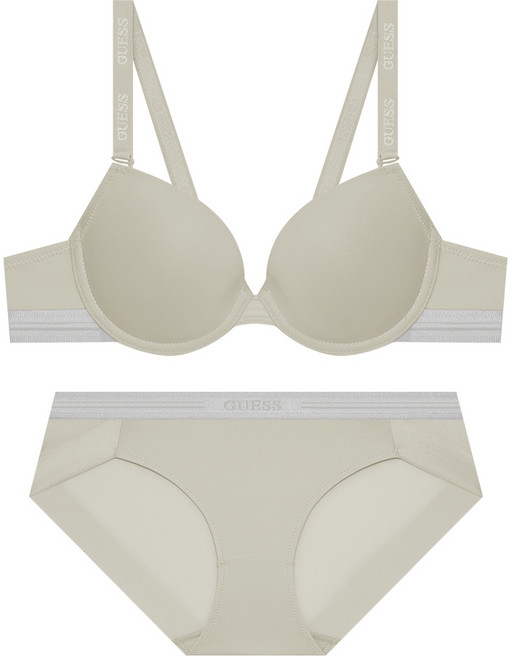 게스언더웨어 투라인 실버밴딩 브라 팬티 세트 - 라이트그레이