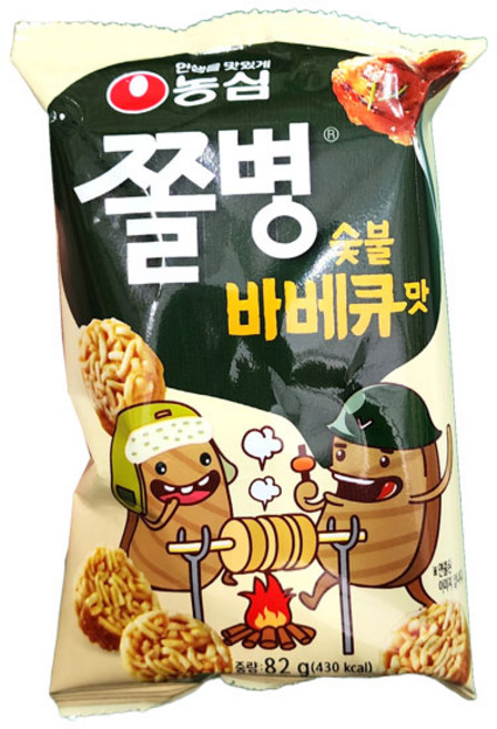 쫄병스낵 숯불 바베큐맛 82g, 1개
