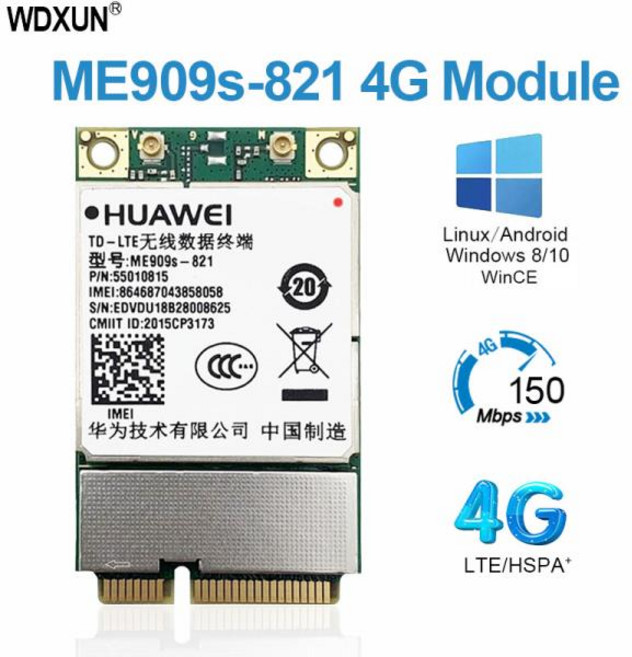 ME909s-821 4G LTE 모듈 FDD-LTE TDD-LTE 미니 PCI-E Cat4 카드 ME909s B1 B3 B5 B8 B38 B39 B40 B41 노트북용, 1개