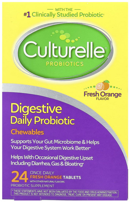 Culturelle 다이제스티브 데일리 프로바이오틱 오렌지 맛 100억CFU 하루 1회 복용 24정, 6개