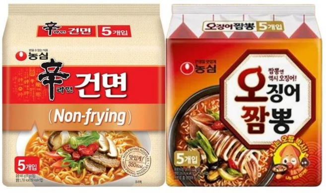 농심 신라면건면 + 오징어짬뽕 KOREAN NOODLE 번들, 1세트