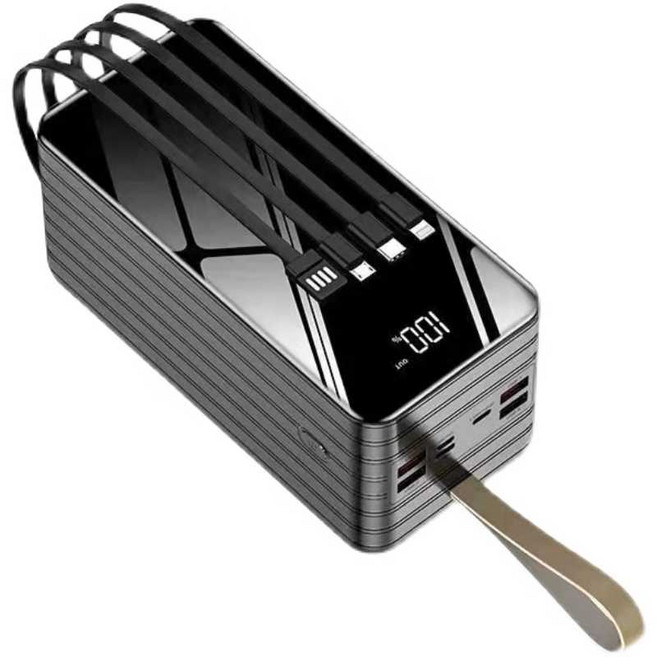 대용량 보조 차박 배터리 충전식 대용량보조배터리, 1개, 100000mAh 블랙 속도 + 케이블 +선물