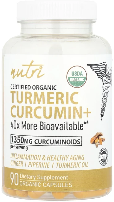 Nutri Nutri 유기농 강황 커큐민+ 유기농 캡슐 90정, NutriNutri유기농강황커큐민유기농캡슐90정, 1개 - 쿠팡