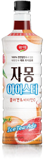 광야식품 자몽 베이스 아이스티, 970ml, 2개