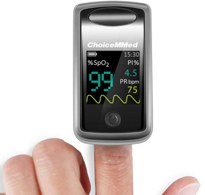 고급형 의료용 산소포화도 측정기 펄스 옥시미터 맥박 SPO2기계 휴대용 가정용 병원용 검진용 진찰용 초이스메드 CI216 의료기기, 1개, 1세트