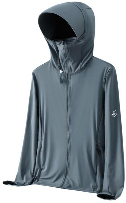 아이스 실크 남성용 자외선 차단 의류 여름용 얇은 낚시 특수, M, 남녀 24666 UPF100+  연한 파란색