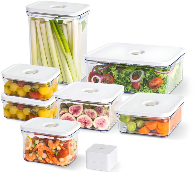 프랑코홈 창신리빙 파워바큠 진공용기 스타터 세트, 1세트, 진공용기 7종 + 진공펌프