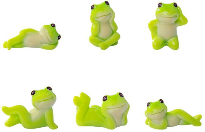 개구리 피겨 6종 스타일링 6마리 세트, 6p믹스