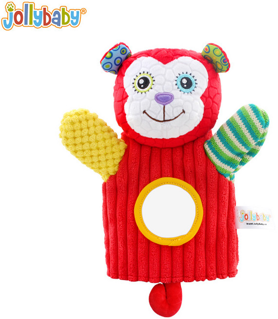 Jollybaby 獅子手偶 安撫玩具 寶寶互動玩偶, 猴子手偶, 1個