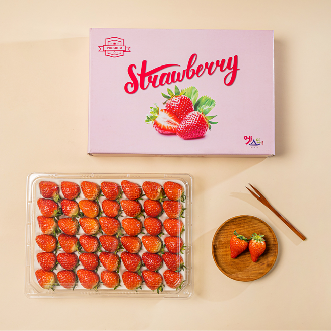 [당일산지직송] 프리미엄 고당도 특 사이즈 설향 딸기 1kg 500g, 1개, 설향 딸기 500g 왕특 (20입/팩)x1팩