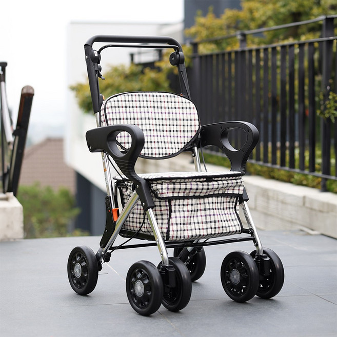 어르신보행기 할머니유모차 노인보행기 노인보행보조기 접이식 실버카 높이조절 수납가능 홈쇼핑판매상품, 1개