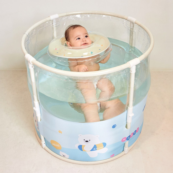 스윔어바웃 원터치 신생아 아기 수영장 접이식 물놀이 베이비 풀장, 밍곰 아기 원터치 수영장(KB01), 1개