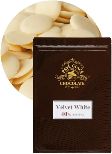 파베글라스 화이트 커버춰 리얼 초콜릿 40% Velvet White Couverture Real Chocolate, 100g, 1개