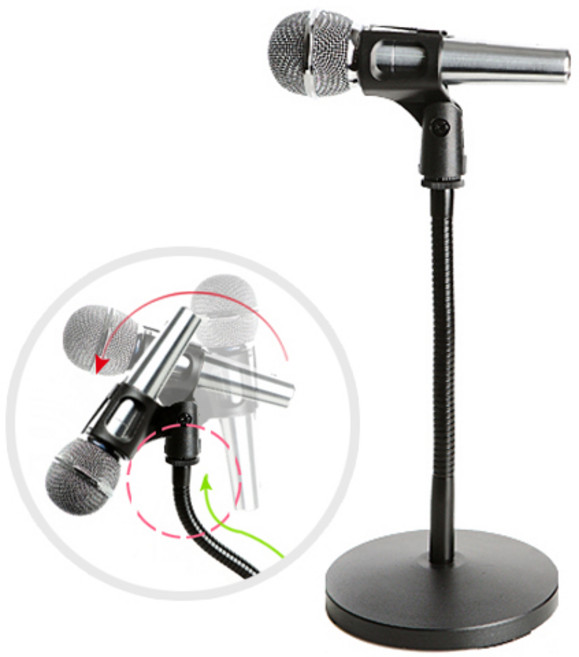 ZIO-BIZ 자바라 단상용 마이크스탠드 / 탁상용 책상용 플렉시블 마이크거치대 마이크받침대 마이크대 마이크걸이 마이크암 마이크홀더 마이크장비 악기용품 음향용품 마이크스텐드, 1개