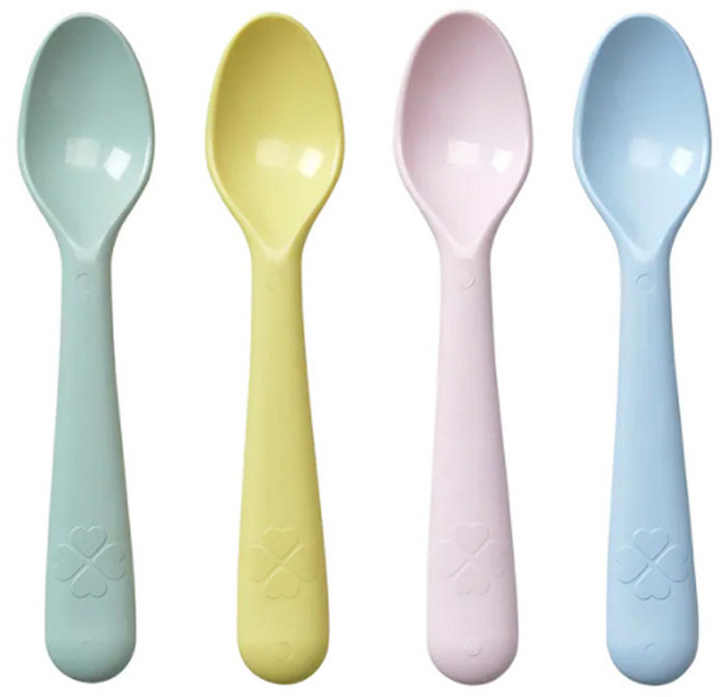 [이케아] 칼라스 어린이집 유치원 파스텔 컬러 디저트 요거트 스푼 4개입, 1개