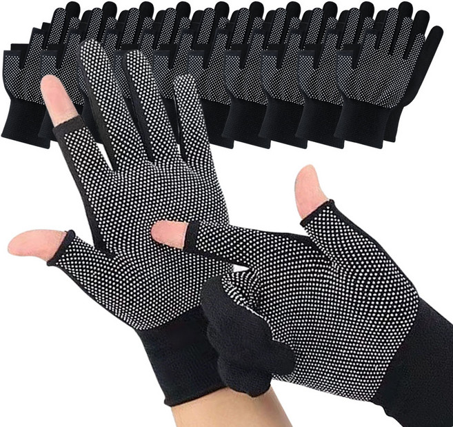 티렉스 작업용 2컷 도트장갑 점박이장갑 코팅장갑 낚시 엠보싱장갑 10켤레, 10개, 블랙