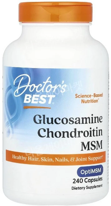 닥터스베스트 콘드로이친 설페이트 글루코사민 OptiMSM 함유 식이유황 240배지캡 Glucosamine Chondroitin, 240정, 1개 - 쿠팡