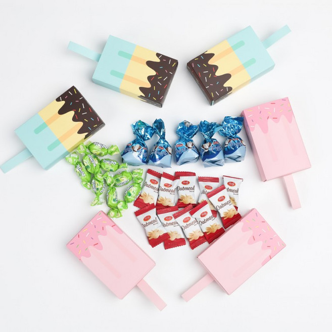 위클 아이스크림 바 구디백 생일답례품 어린이집 간식선물, 1개, 핑크