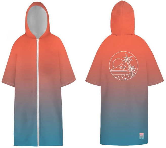 비치가운 물놀이 입는타올 입는타월 판초가운 스포츠 비치웨어 4컬러 성인/키즈 다이빙 서핑, FREE(140~185cm), 그라데이션 오렌지