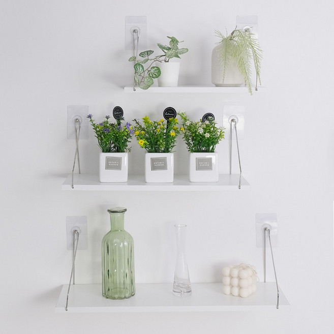 무타공 인테리어 우드 벽선반 벽걸이 일자선반, 1단, 05. 무타공 와이어 벽 선반