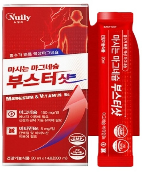 갱년기 에너지생성 마시는마그네슘 부스터샷 14포 식약처인증, 14개, 20ml