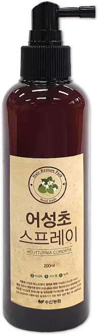 수산농원 국내산 무농약 어성초 두피팩 스프레이 200ml 자소엽 녹차, 1개