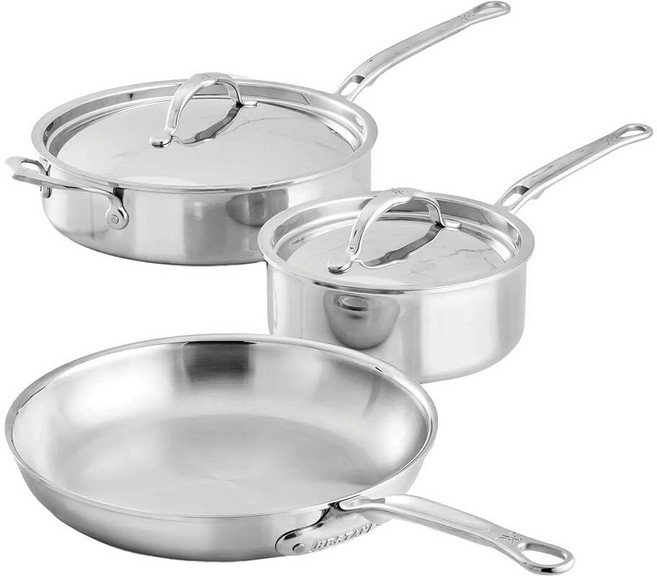 Hestan Culinary ProBond Luxe 5피스 스테인리스 스틸 조리기구 세트 전문 클래드 구조 인덕션 호환 오븐 사용 가능 183667, Hestan Culinary ProBond Luxe 5