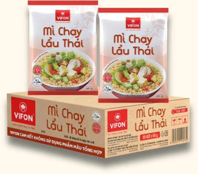 비폰 Vifon 태국식 핫팟 누들 야채맛 베트남 라면 Mi Chay Lau Thai 65g 30개입, 1개