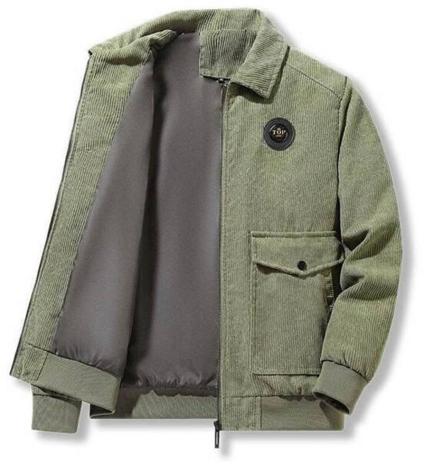 燈芯絨加絨保暖外套 男款冬季休閒夾克 羊羔絨翻領工裝外套 大碼舒適柔軟禦寒登山雪衣