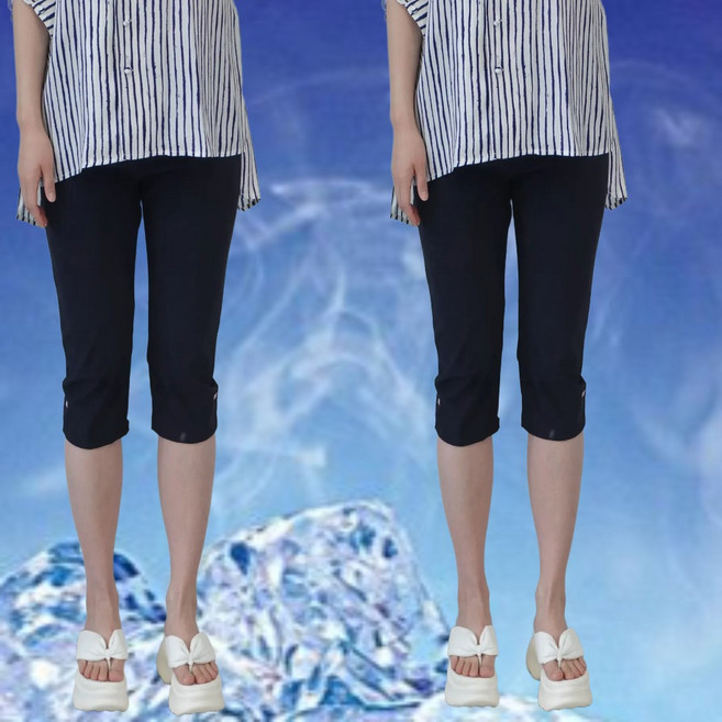 [마콜]여성용 여름 밴딩 찰랑 7부 냉장고 냉감 바지 레깅스 빅사이즈 팬츠