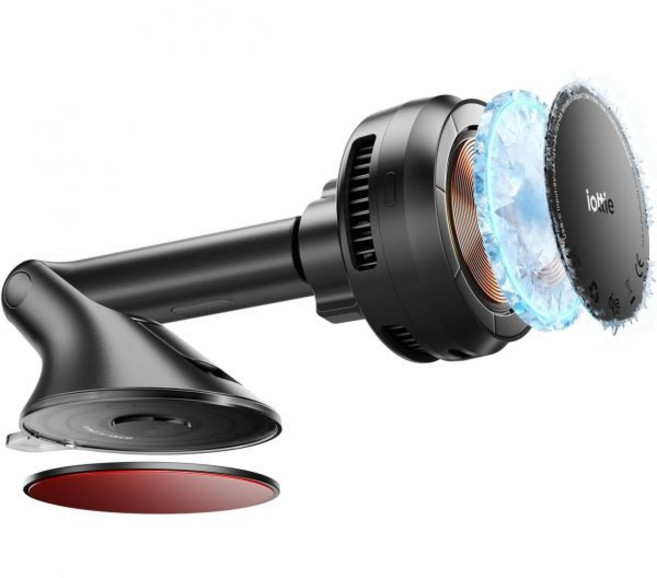 iOttie Velox Pro Qi2.2 25W 고속 충전 마그네틱 무선 자동차 충전기 대시 및 윈드실드 마운트 내장 팬 냉각 iPhone 121314151617 USBC 케이