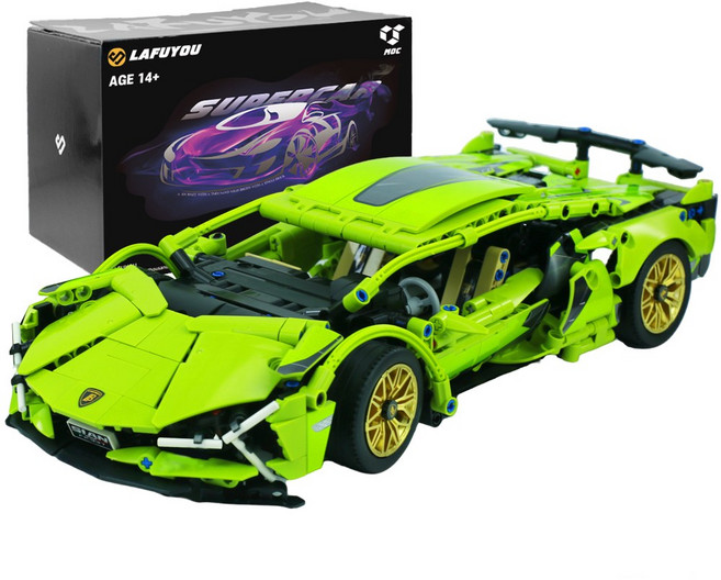 라푸유 슈퍼카 MOC블록 프라모델 인테리어소품 블럭카 레이싱카 스포츠카 조립놀이 주말생활 재밌는 블록세트, L8001, 1개