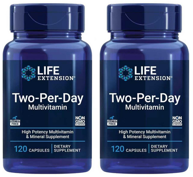 라이프익스텐션 1일 2회 종합 비타민, 120정, 2개